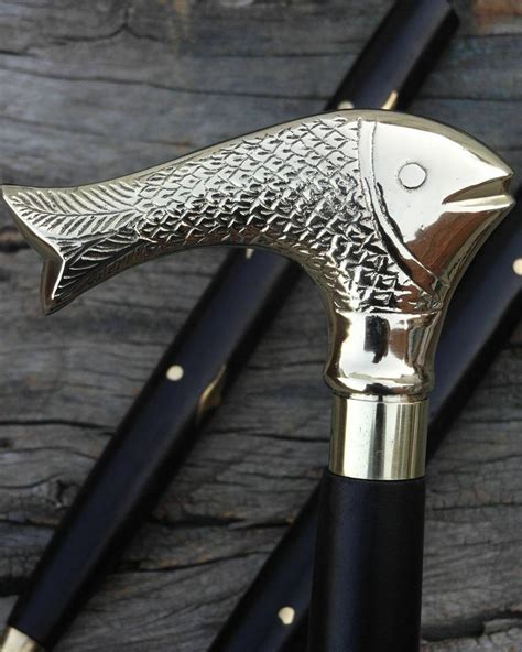 walking stick brass|brass shark walking stick handle.